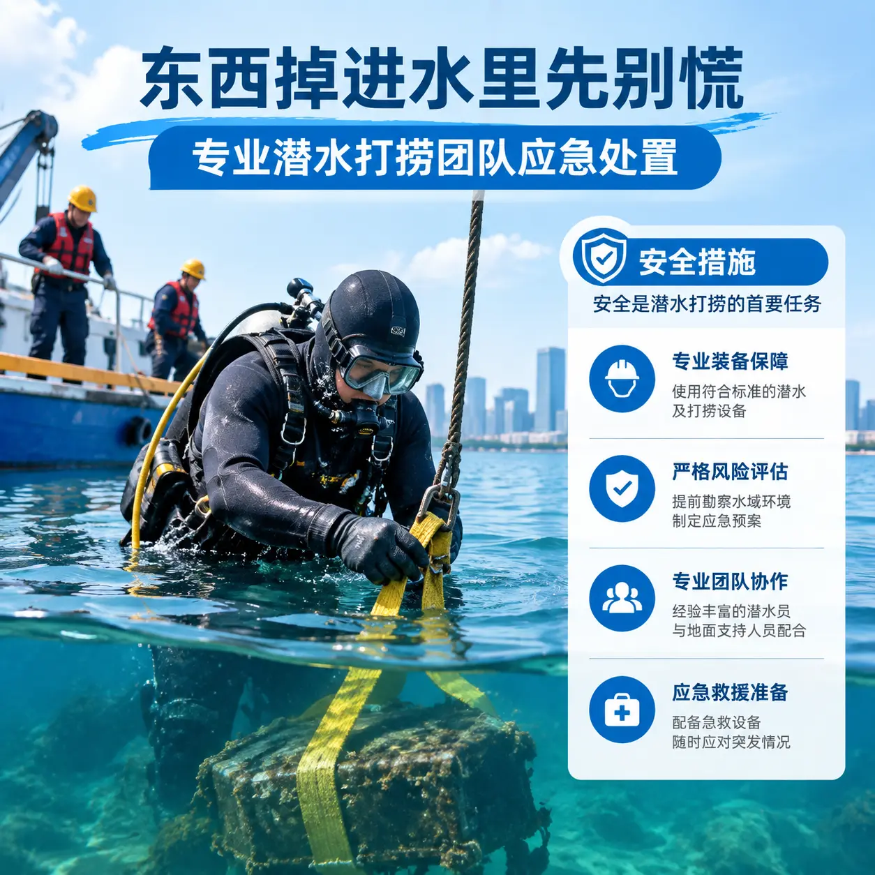 巴林右旗东西掉进水里先别慌，专业潜水打捞团队应急处置